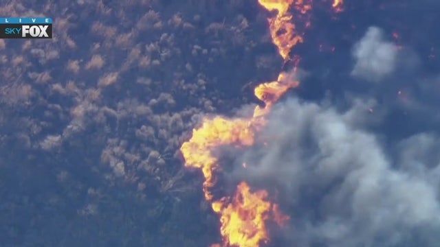 Laguna Fire possibly caused by car crashing into utility pole