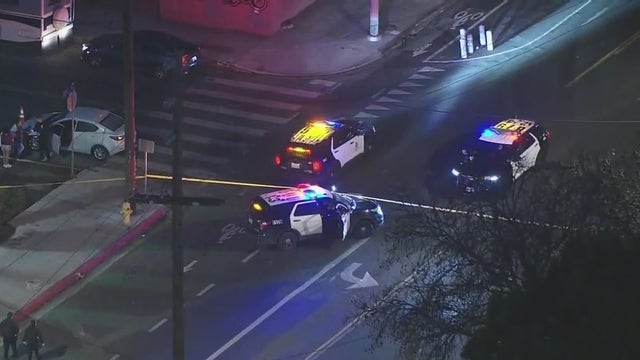 Car crashes into LAPD officers investigating fatal hit-and-run in South LA