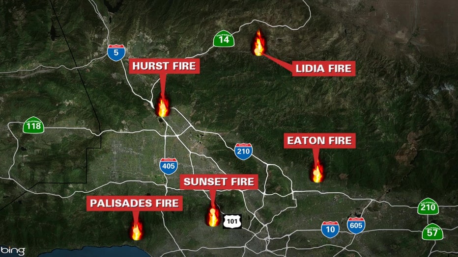 California fires map Los Angeles evacuation orders, warnings FOX 11