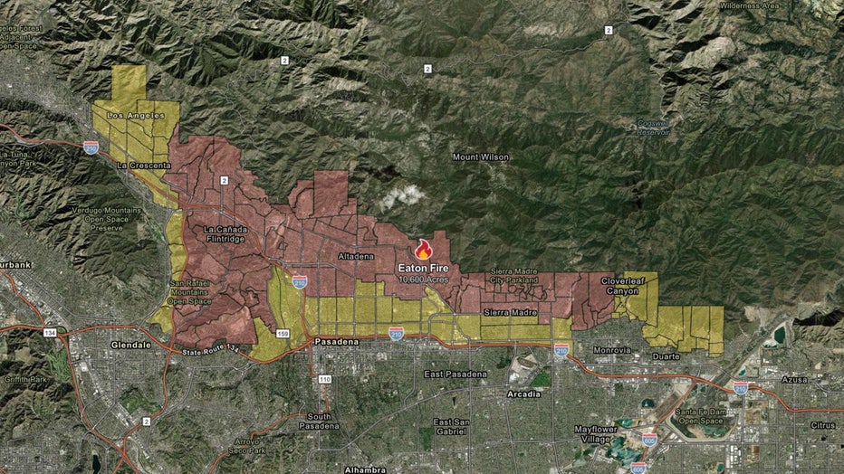 California fires map Los Angeles evacuation orders, warnings FOX 11