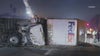 FedEx truck overturns on 60 Freeway in Hacienda Heights