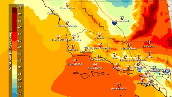 Santa Ana winds returning to Southern California with wind gusts of up to 45 mph