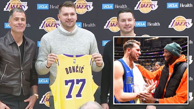 Luka Doncic introduced by Lakers: 'I wish Kobe and Gigi were here to see this moment'