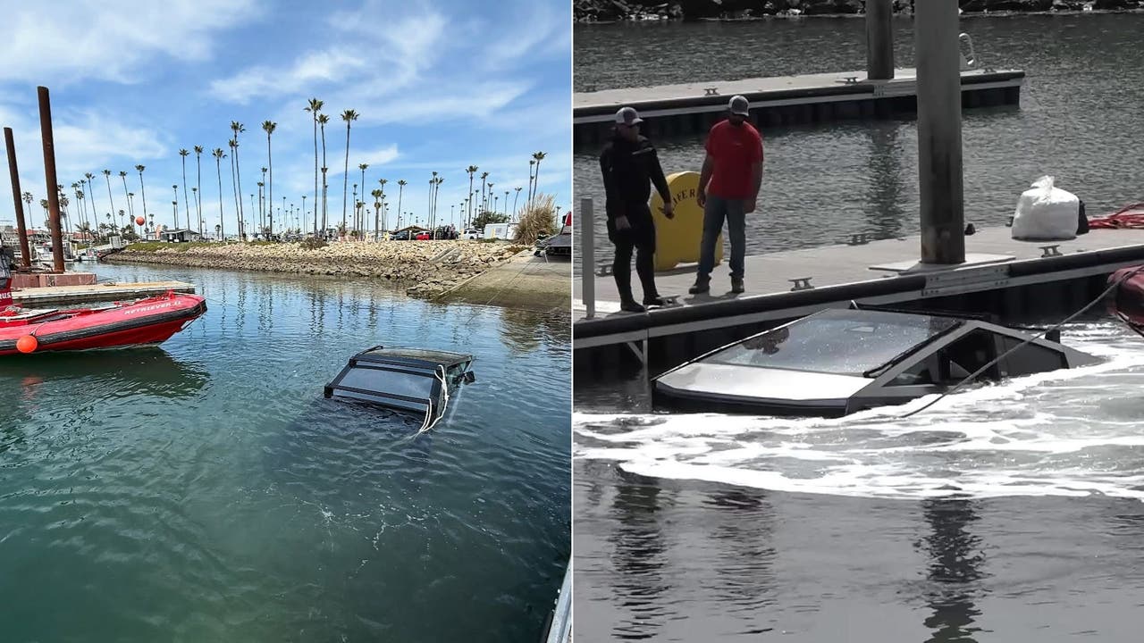 Tesla Cybertruck sinks in Ventura Harbor after failed jetski launch