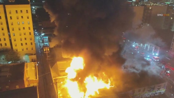 'Suspicious' fire engulfs downtown LA buildings
