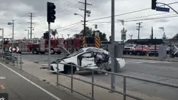 Person killed after crash involving LAFD engine in Pacoima
