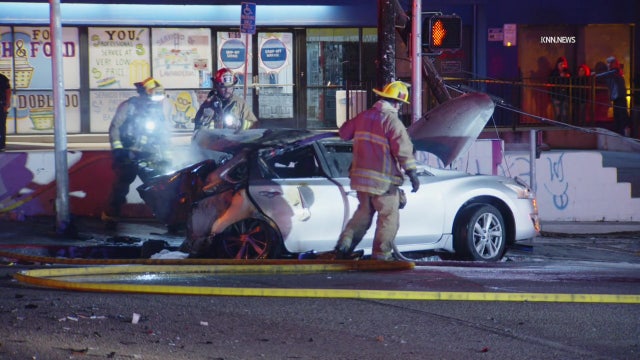 Fiery Boyle Heights crash kills 1, three seriously injured