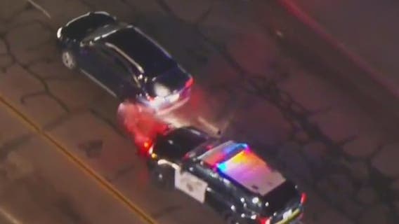 Driver accused of hitting cop leads police chase between San Bernardino, LA counties