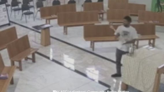CAUGHT ON CAMERA: Man steals cross from LA Catholic church