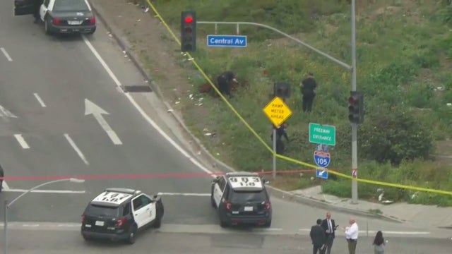 Police chase ends in shooting near 105 Freeway in LA County