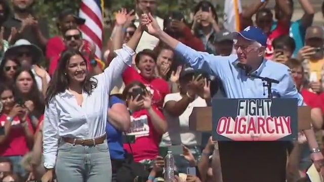 Bernie Sanders, Alexandria Ocasio-Cortez in Los Angeles for 'Fighting Oligarchy' rally
