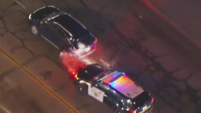 Driver accused of hitting cop leads police chase between San Bernardino, LA counties