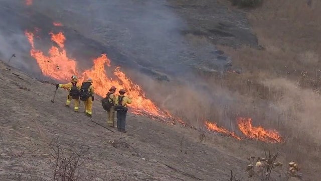 Pacific Palisades controlled fire test underway