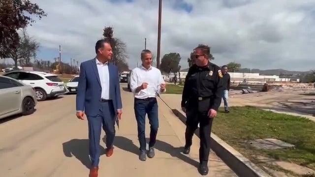 Sen. Padilla visits Palisades Fire zone, pushes for wildfire prevention legislation