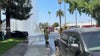 Canoga Park police chase ends with driver plowing into fire hydrant