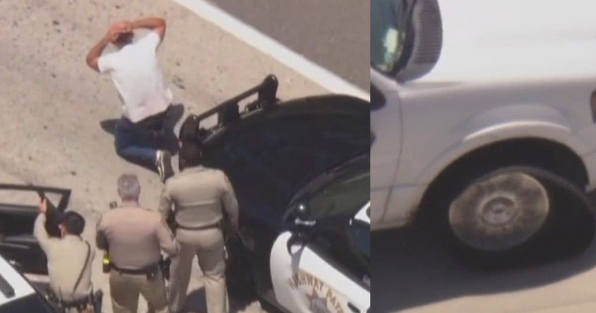 Pursuit suspect surrenders after SUV blows a tire on 10 Freeway in West ...