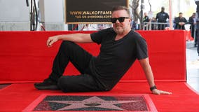 Comedian Ricky Gervais honored with star on Hollywood Walk of Fame
