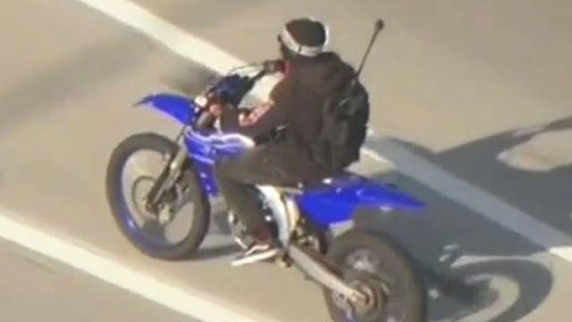 Allegedly-armed dirt bike rider leads car chase across Los Angeles
