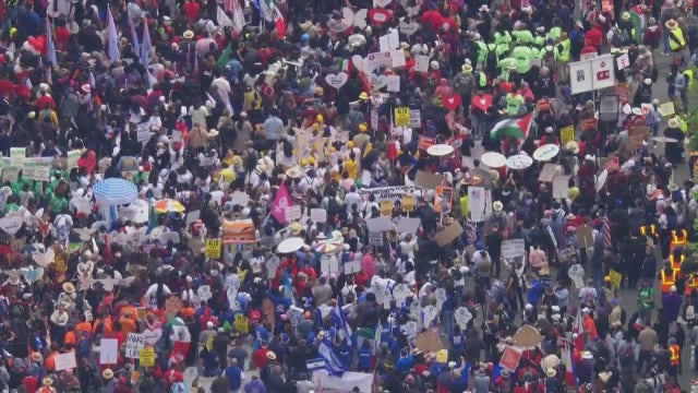 Thousands rally for May Day demonstrations in Los Angeles