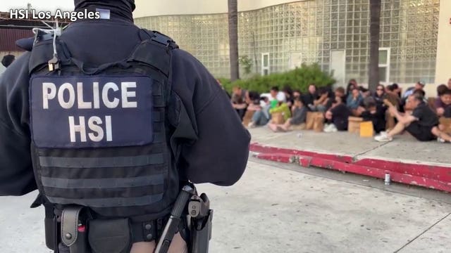 VIDEO: ICE raid at alleged underground nightclub in Los Angeles; More than 30 arrested