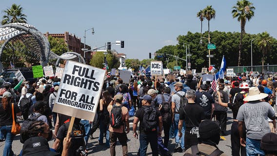 LA ICE protests, Day 7: State of unrest elevated as ICE raids, protests continue