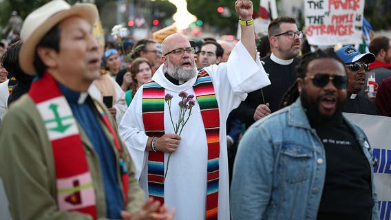 'A united Church': LA faith leaders from different denominations bring flowers instead of fear