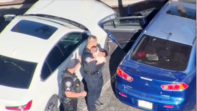 Corona police smash window to rescue baby left in 110-degree car