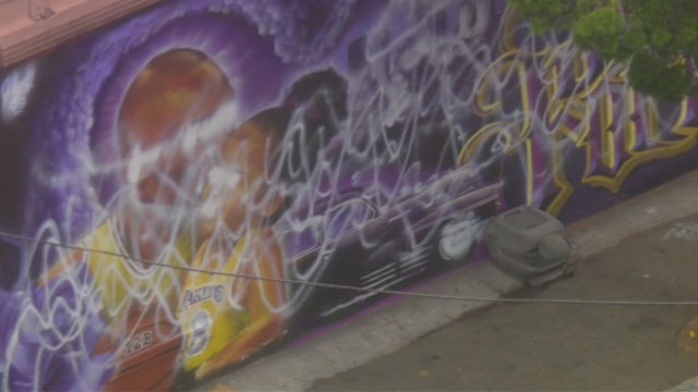 Kobe and Gigi Bryant mural in downtown LA vandalized for 2nd time in a month