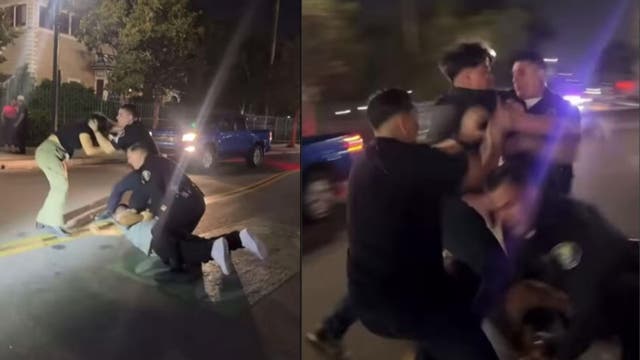 Santa Ana crowd rushes officers trying to make arrest; 5 arrested