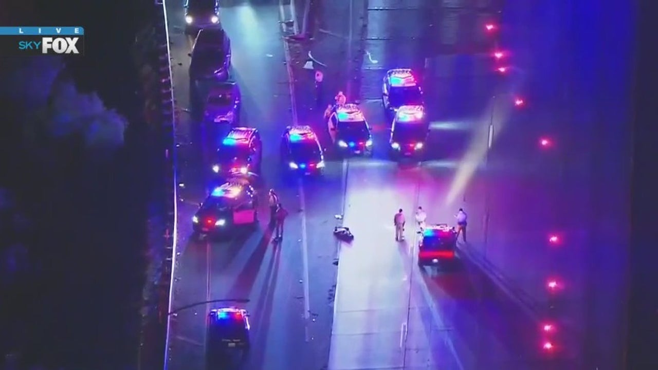 Woman hit, killed by car on 57 Freeway in San Gabriel Valley