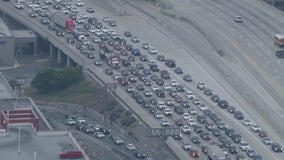 Pedestrian attempting to cross 110 Freeway in downtown LA struck and killed