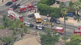 School bus involved in multi-car crash in Arleta