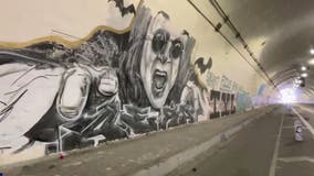2nd Street Tunnel immediately hit with graffiti after LA City workers painted over it