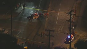 Willowbrook police chase ends in crash, 2 LAPD officers injured