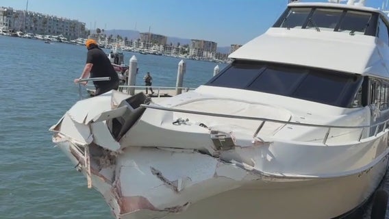 Yacht intentionally crashes in Marina del Rey