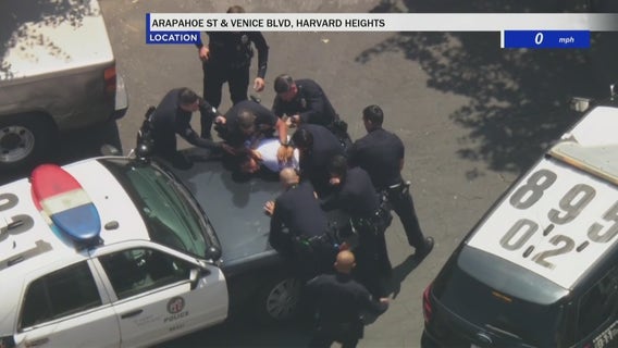 LAPD executes PIT maneuver to end pursuit involving assault suspect