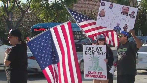 JD Vance visits Disneyland, crowds protest in Anaheim