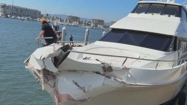 Yacht intentionally crashes in Marina del Rey