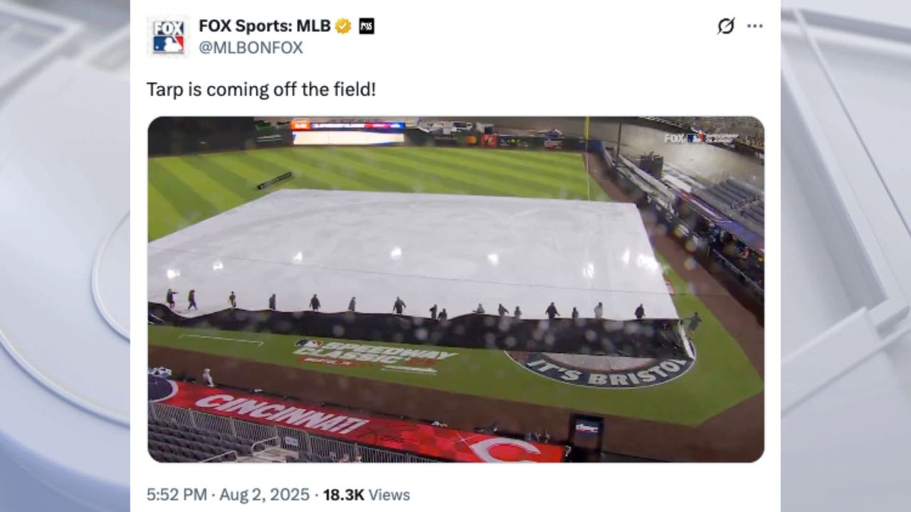 Speedway Classic on MLB on FOX between Braves, Reds back on rain delay (again)
