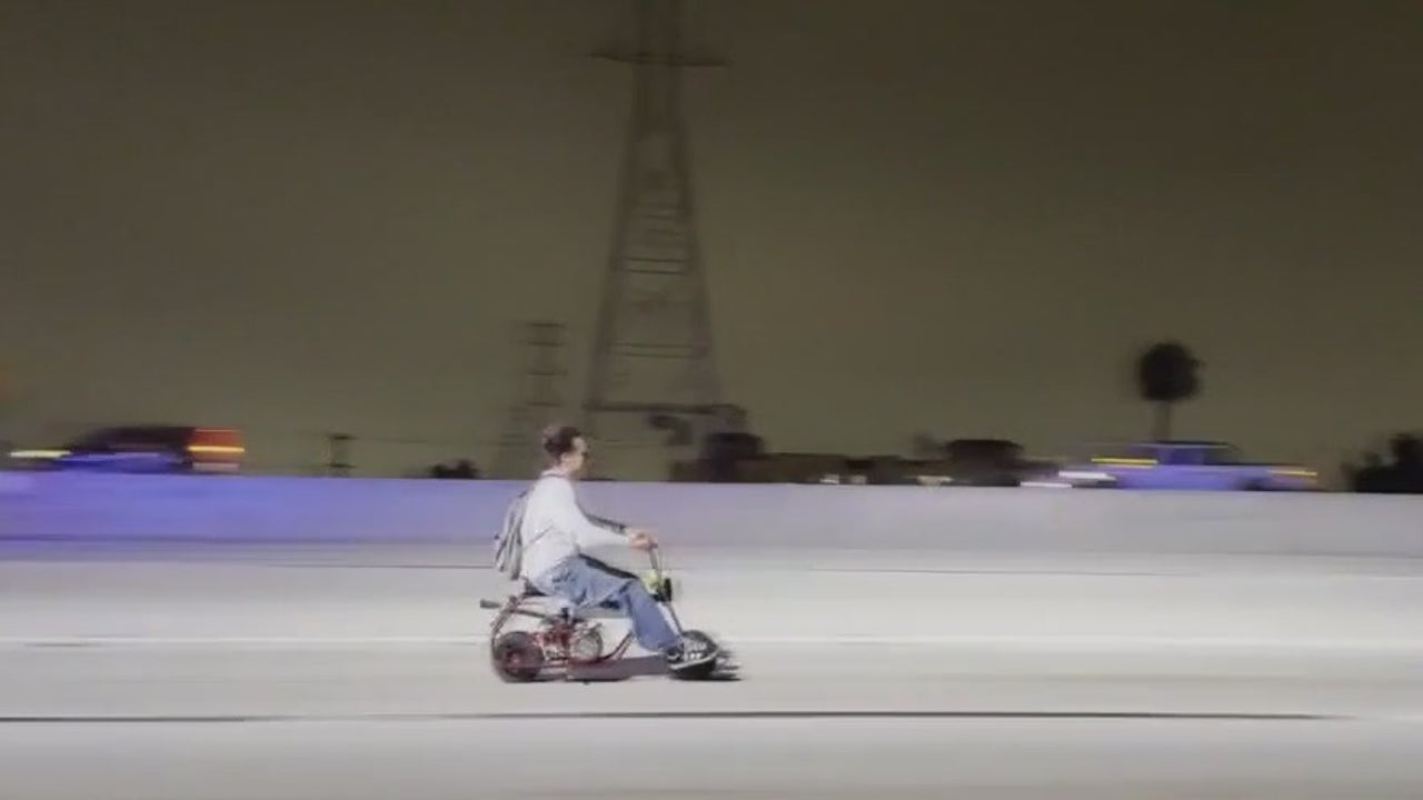 LA minibike chase ends on 110 Freeway after suspect runs out of gas