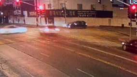 Video shows deputy running red light, crashing into cars, building in Pico Union