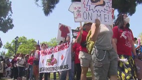 Large anti-ICE protest and march held in MacArthur Park during daylong 'community stoppage'