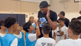 Russell Westbrook hosts basketball camp in Altadena for kids affected by Eaton Fire