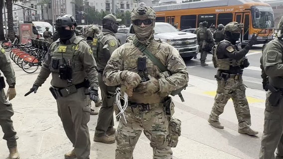 Federal agents in downtown LA as Newsom unveils redistricting plan