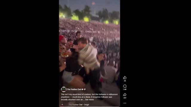 Video shows man attacking woman during concert at Rose Bowl
