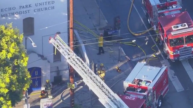 Crews knock down fire at empty church in Echo Park