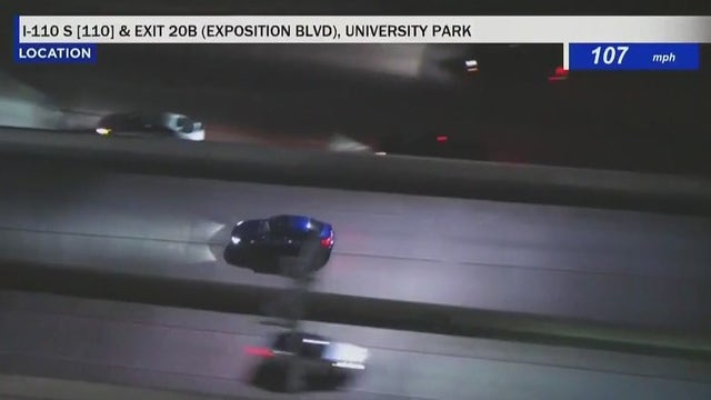 High-speed police chase suspect crashes in downtown LA