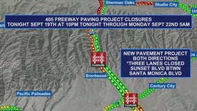405 Freeway closures in Sepulveda Pass: Sept. 19-22