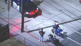 Confused motorcyclist detained by police after traveling along 10 Freeway in LA County