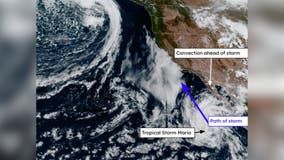 Tropical Storm Mario bringing thunderstorms, monsoonal moisture to Southern California
